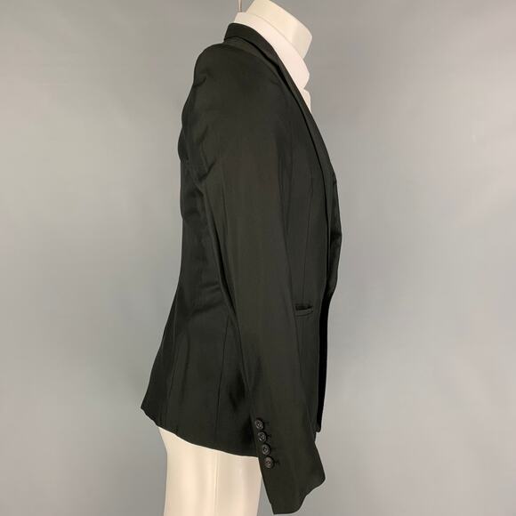 JULIUS_7 Size 38 Black Silk Notch Lapel Sport Coat - Picture 2 of 7